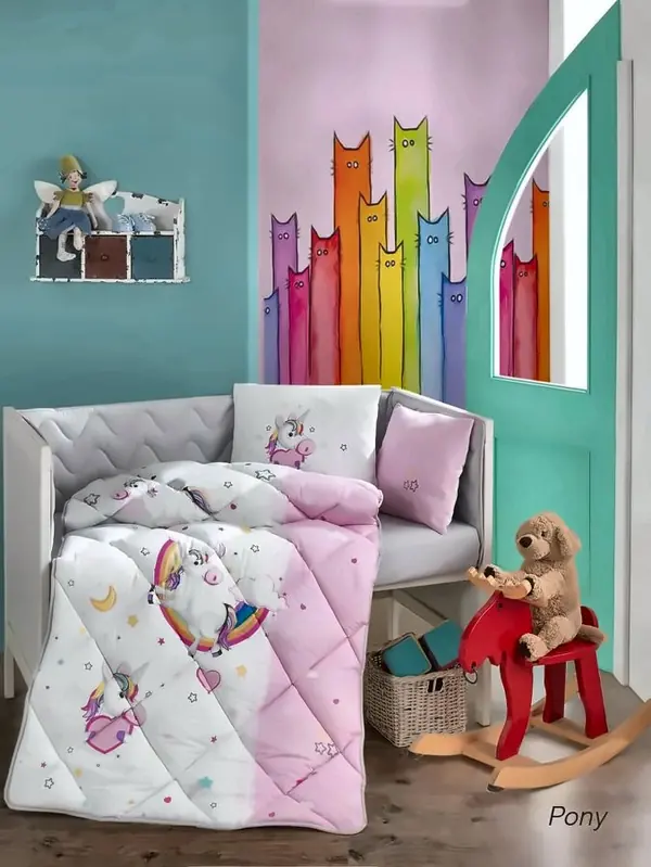 Midnight Pony Cot Set